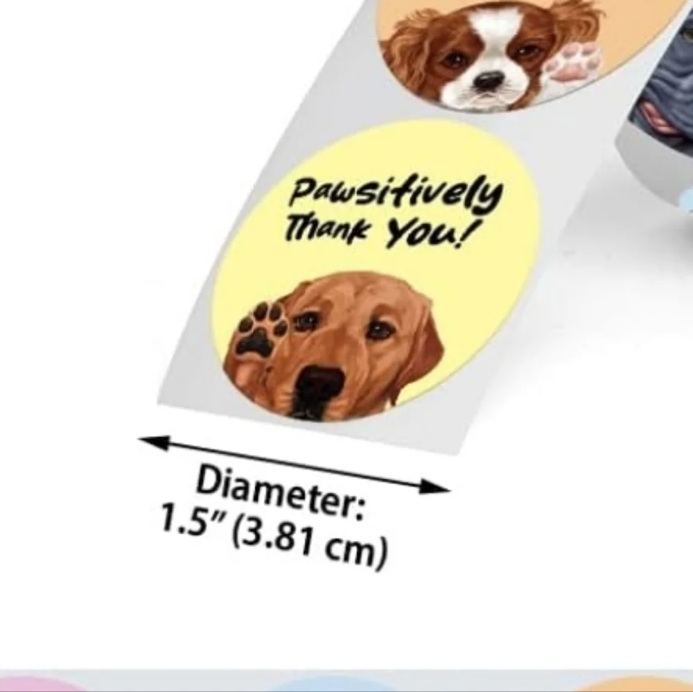 50 Dog Face Thank You stickers